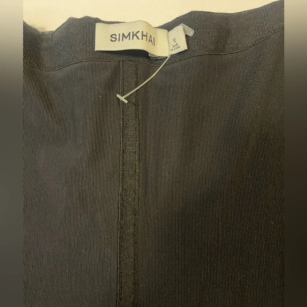 NWOT: SIMKHAI Gray Pinstripe Bustier Strapless Top Size 10 - Picture 10 of 13